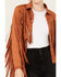 Image #3 - Blue B Women's Grommet Faux Suede Fringe Jacket, Rust Copper, hi-res