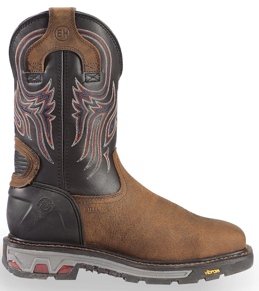 Justin Men S Tanker Black Western Work Boots Steel Toe Sheplers