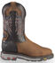Justin Men's Tanker Black Western Work Boots - Steel Toe, Timber, hi-res