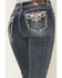 Image #2 - Grace in LA Women's Medium Wash Mid Rise Embellished Bootcut Stretch Denim Jeans, Medium Wash, hi-res