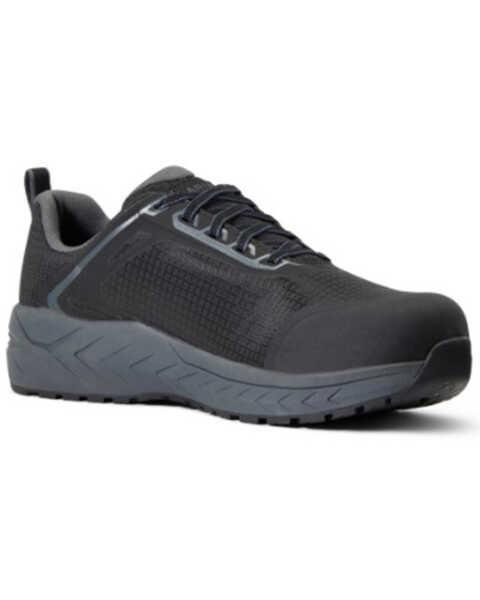 Image #1 - Ariat Men's Outpace Black Work Shoes - Composite Toe, Black, hi-res
