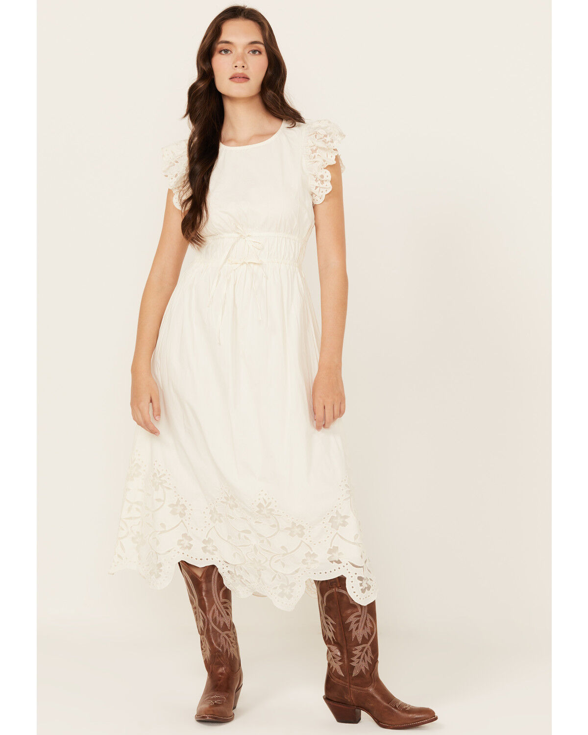 Image #1 - Cleobella Women's Allegra Midi Dress, Ivory, hi-res
