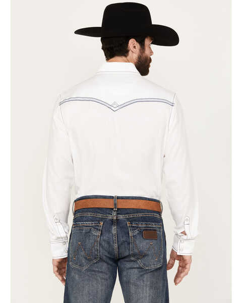 Image #4 - Rock 47 by Wrangler Men's Embroidered Long Sleeve Snap Western Shirt, White, hi-res
