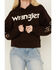 Image #3 - Wrangler Retro Women's Southwestern Sleeve Logo Hoodie, Brown, hi-res
