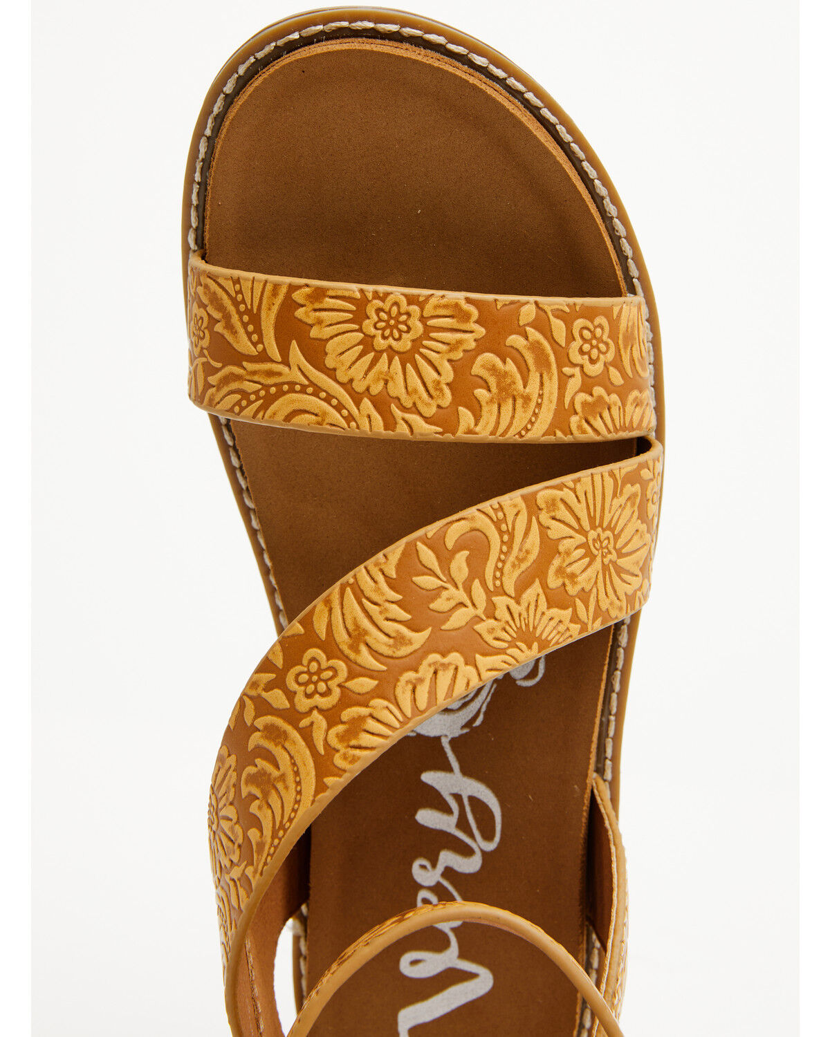 Image #6 - Very G Women's Sylvie Tooled Sandals, Tan, hi-res