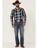 Image #2 - Cody James Men's Transfer Large Plaid Long Sleeve Snap Western Shirt, Navy, hi-res