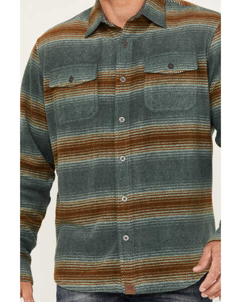 Image #3 - Dakota Grizzly Men's Bowie Striped Fleece Long Sleeve Button-Down Flannel Shirt, Dark Grey, hi-res