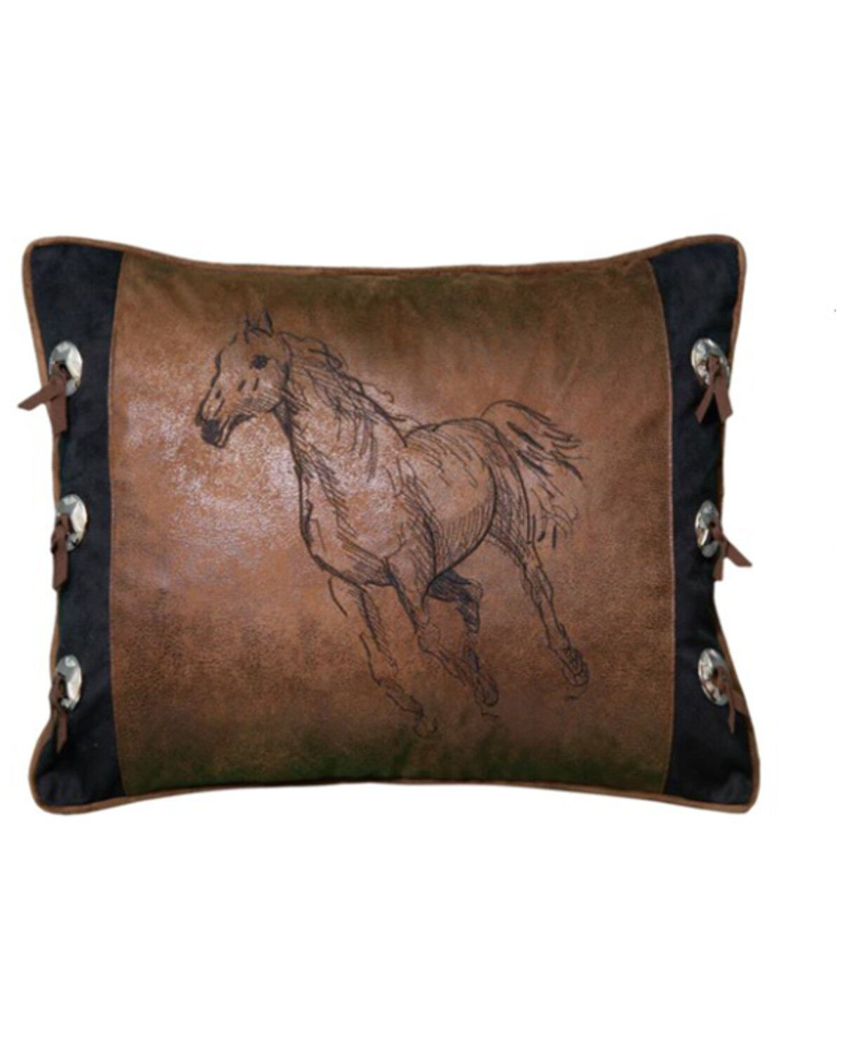 Image #1 - Wrangler Embroidered Black Horse Pillow, Beige, hi-res