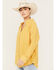 Image #2 - Wild Moss Women's Gauze Long Sleeve Button-Down Shirt, Mustard, hi-res