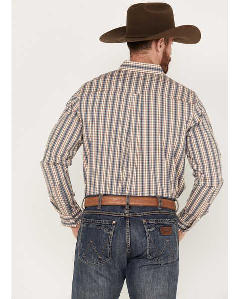 Image #4 - Cody James Men's Hayfield Plaid Button Down Long Sleeve Western Shirt, Oatmeal, hi-res
