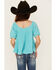 Image #4 - Hayden LA Girls' Puff Sleeve Top, Blue, hi-res
