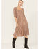 Image #1 - Sadie & Sage Women's Bohemian Open Back Midi Dress, Taupe, hi-res