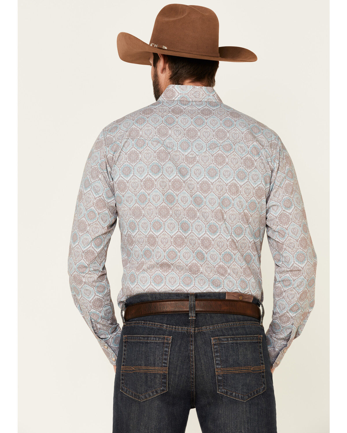 Image #4 - Wrangler Retro Men's Large Medallion Geo Print Long Sleeve Western Shirt, , hi-res