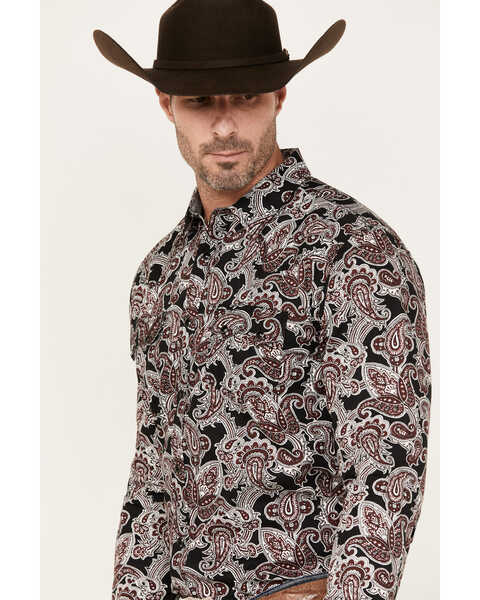 Image #2 - Cody James Men's Johnny Ringo Long Sleeve Snap Western Shirt, Red, hi-res