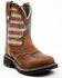 Image #1 - Shyanne Women's Glory Stars & Stripes Shaft Leather Western Boots - Wide Round Toe, Brown, hi-res