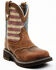 Image #1 - Shyanne Women's Glory Stars & Stripes Shaft Leather Western Boots - Wide Round Toe , Brown, hi-res