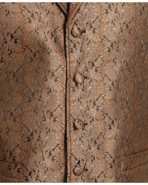 Rangewear by Scully Notched Lapel Paisley Print Vest - Big & Tall, Brown, hi-res