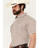 Image #2 - Ely Walker Men's Checkered Print Short Sleeve Snap Western Shirt, Brown, hi-res