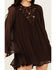 Image #3 - Free People Women's Sunshine of Love Mini Long Sleeve Dress, Brown, hi-res
