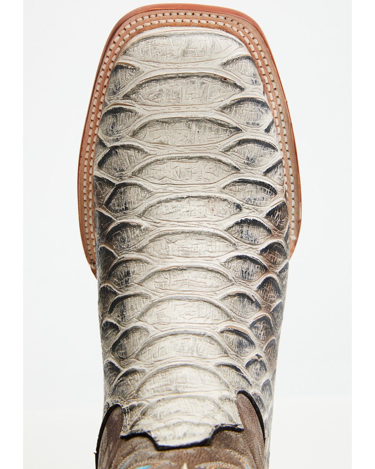 Image #6 - Tanner Mark Men's Python Print Western Boots - Broad Square Toe, Natural, hi-res