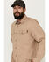 Image #2 - Hawx Men's All Out Woven Solid Long Sleeve Snap Work Shirt - Big , Khaki, hi-res