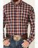 Cinch Men's Navy Plaid Long Sleeve Button Down Western Shirt , Navy, hi-res