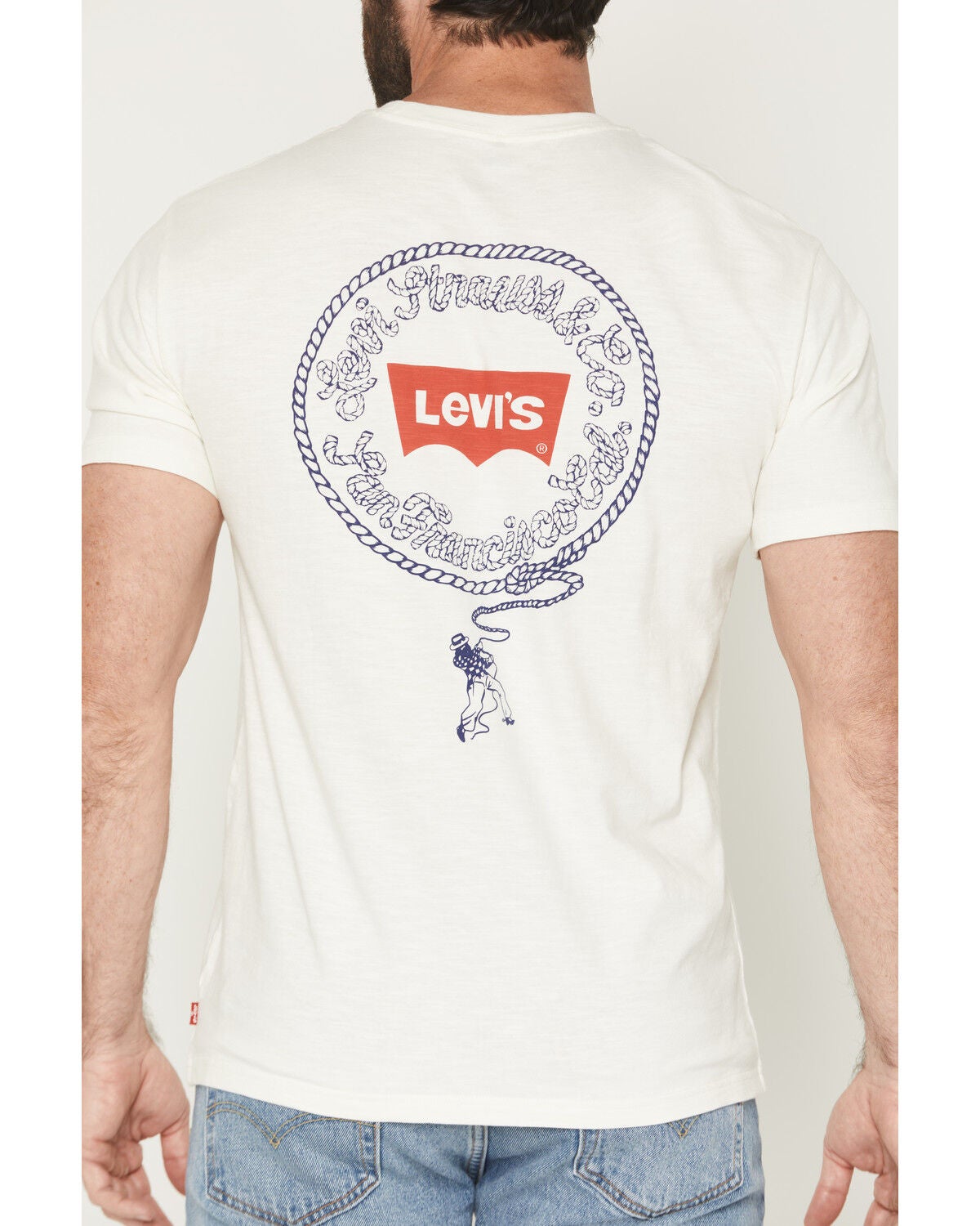 Image #3 - Levi's Men's Lasso Logo Short Sleeve Graphic T-Shirt, Off White, hi-res