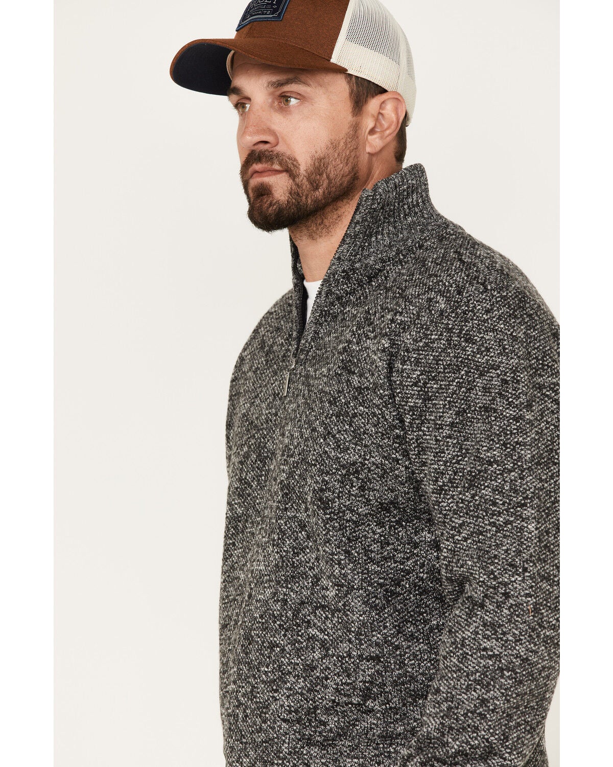 Image #2 - Pacific Teaze Men's 1/4 Zip Pullover Plaid Lined Bonded Sweater, , hi-res