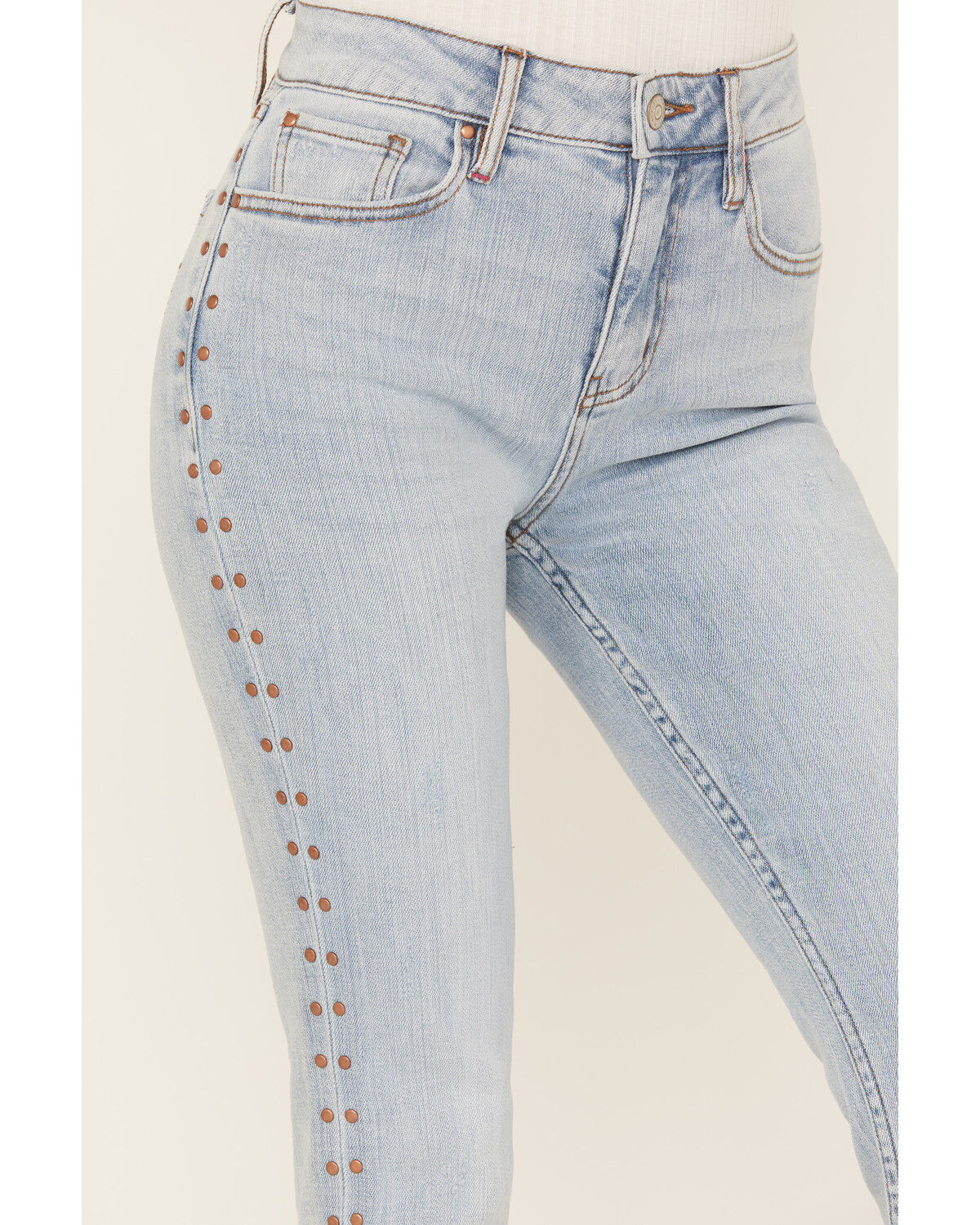 Image #3 - Idyllwind Women's Granada Gypsy High Rise Studded Side Seam Bootcut Jeans, Light Wash, hi-res