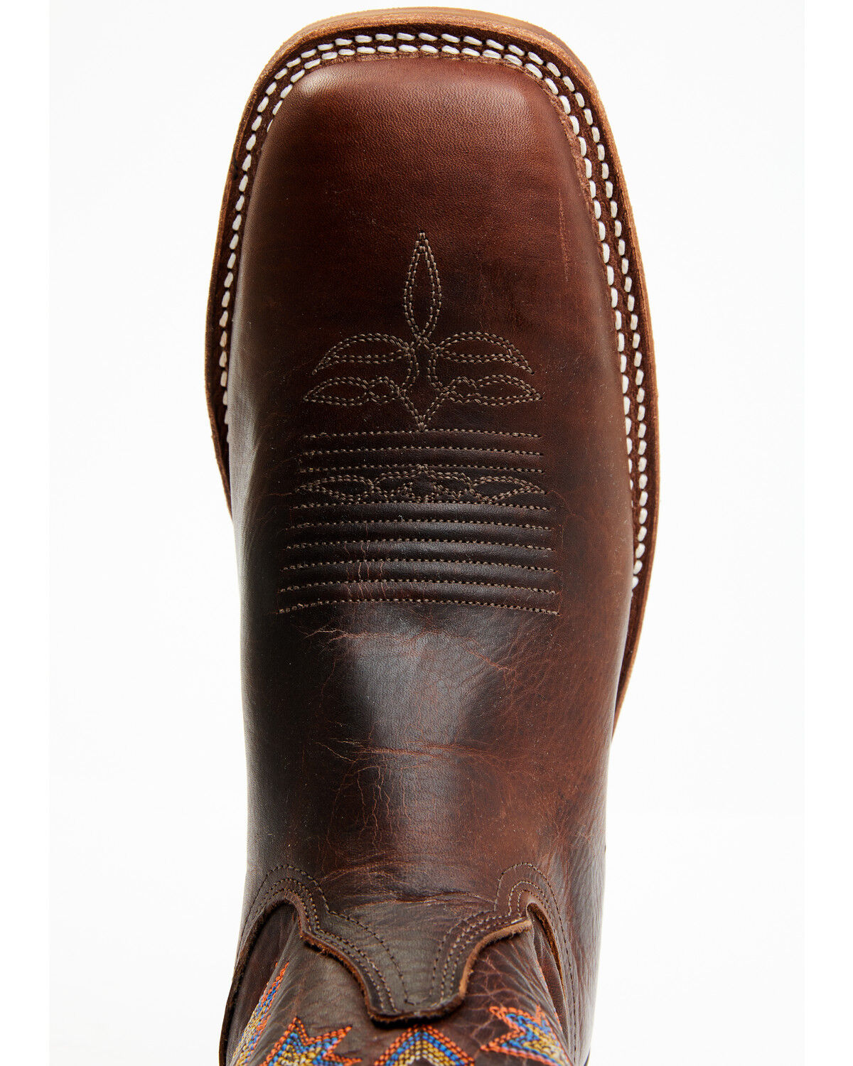 Image #6 - Justin Men's Bent Rail Bender Performance Western Boots - Broad Square Toe, Chocolate, hi-res