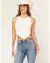 Image #1 - Originality Women's Solid Handkerchief Hem Tank Top, Tan, hi-res