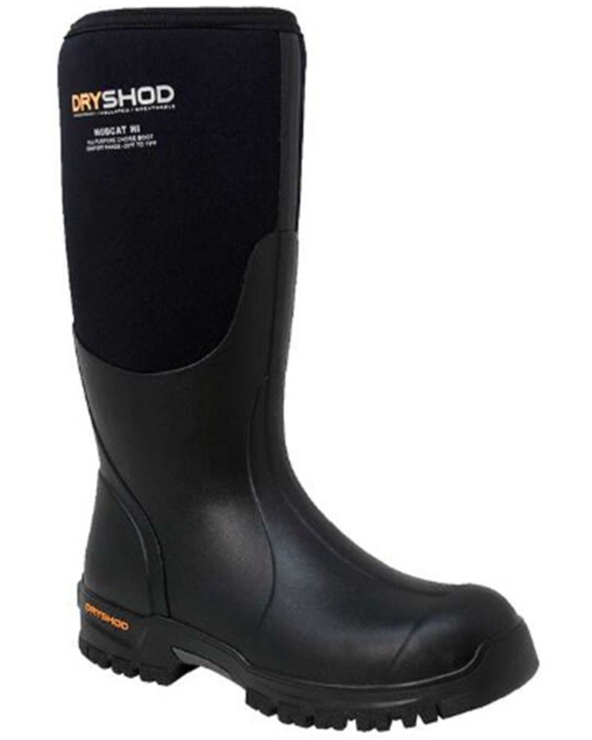Dryshod Men's Mudcat High Rugged Knee Work Boots - Soft Toe, Black, hi-res