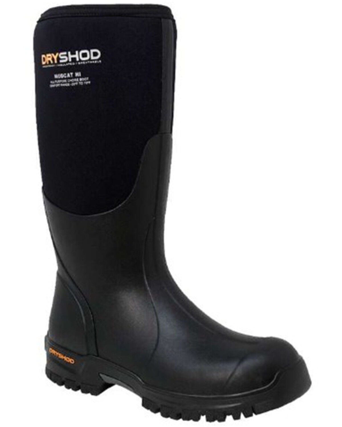 Image #1 - Dryshod Men's Mudcat High Rugged Knee Work Boots - Round Toe, Black, hi-res