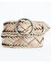 Image #1 - Cleo + Wolf Women's Double Prong Braided Leather Belt, Ivory, hi-res