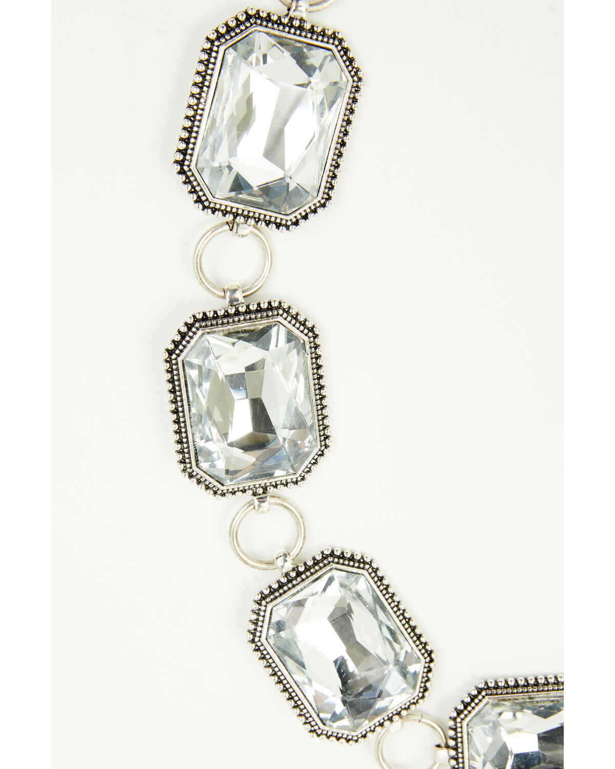 Image #3 - Southern Grace Women's Women's Rhinestone Concho Chain Belt, Silver, hi-res