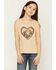 Image #1 - Buttercup Girls' Horse Lace-Up Tank, Brown, hi-res