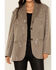 Image #3 - Mystree Women's Plaid Print Sequin Blazer, Grey, hi-res