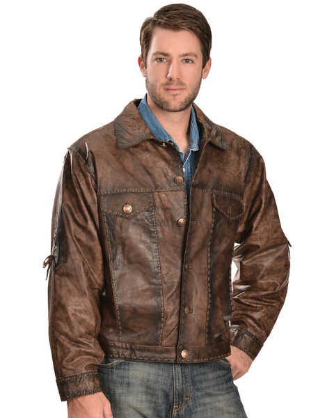 Image #1 - Kobler Leather Men's Rusty Leather Jacket, Brown, hi-res