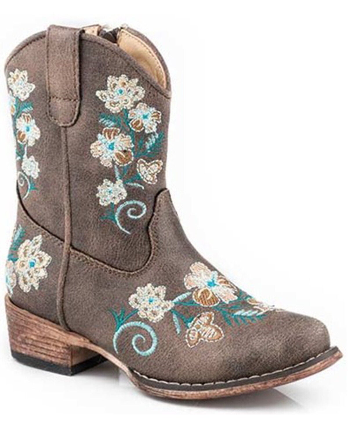 Image #1 - Roper Toddler Girls' Juliet Western Boots - Snip Toe, Brown, hi-res