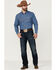 Blue Ranchwear Men's Long Sleeve Pearl Snap Heavy Western Denim Shirt, Light Blue, hi-res