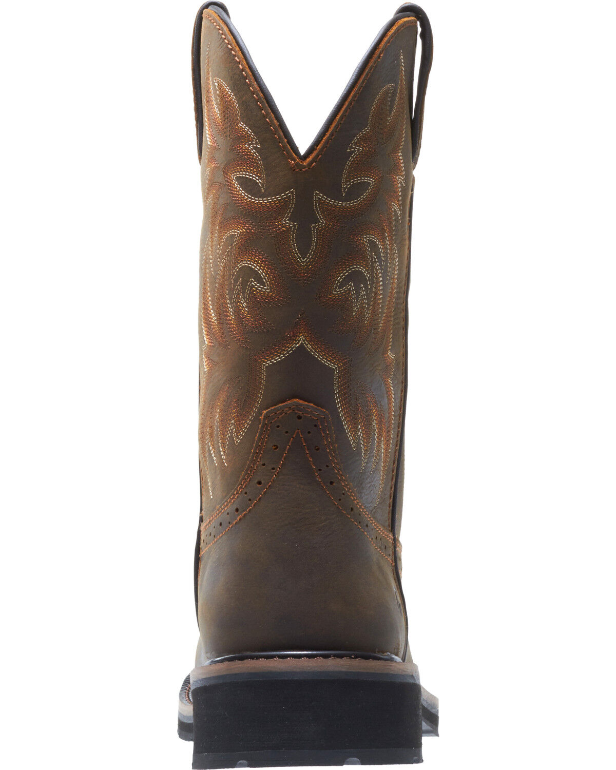 Image #7 - Wolverine Men's Rancher Wellington Work Boots - Broad Square Toe, Dark Brown, hi-res