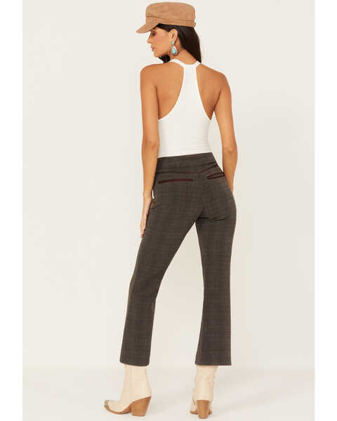 Image #3 - Shyanne Women's Plaid Print Flare Pants, Charcoal, hi-res