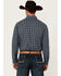 Image #4 - Blue Ranchwear Men's Elk Plaid Print Long Sleeve Snap Western Shirt, Indigo, hi-res