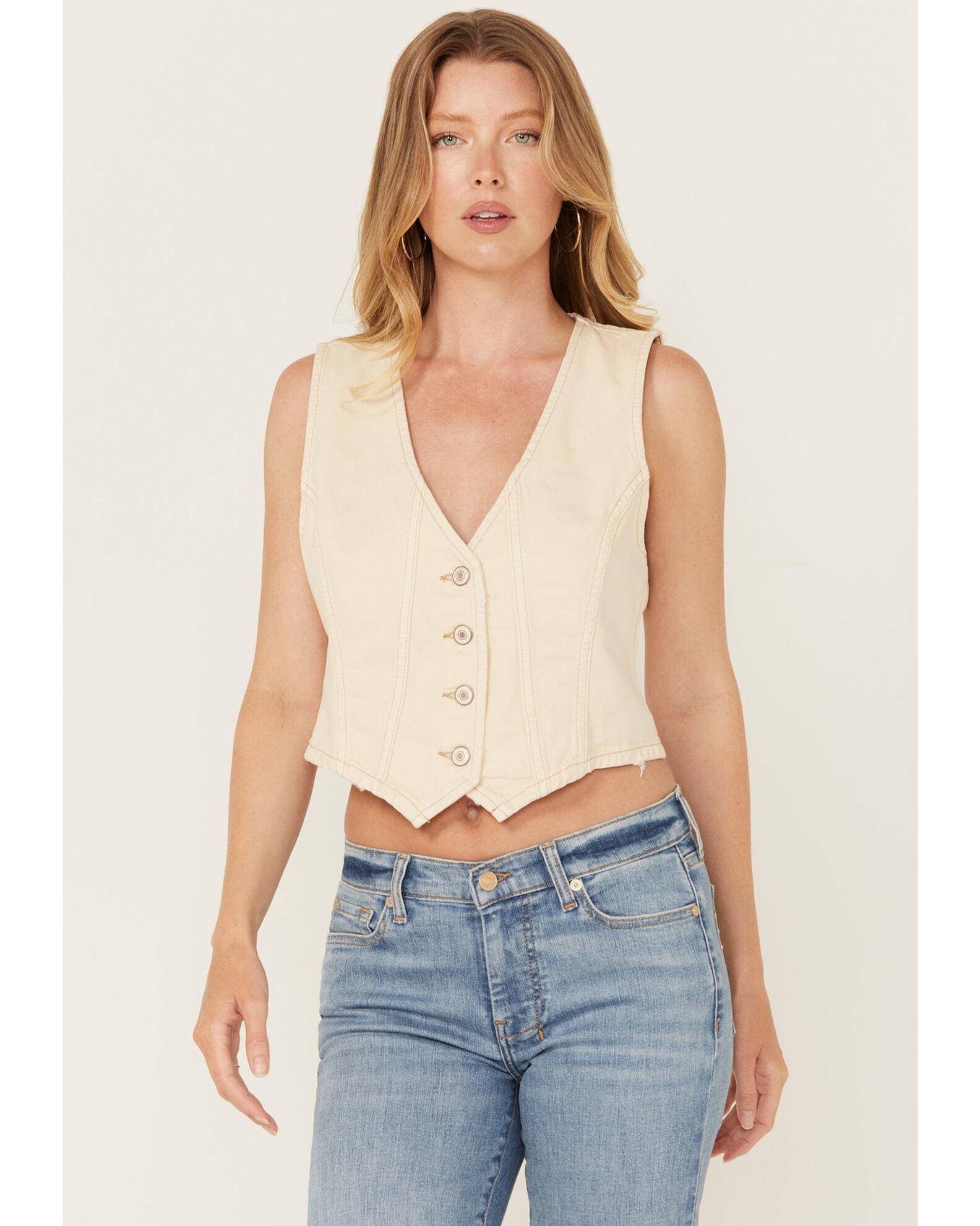 Free people denim vest top
