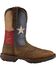 Durango Rebel Men's Texas Flag Western Boots - Steel Toe, Brown, hi-res