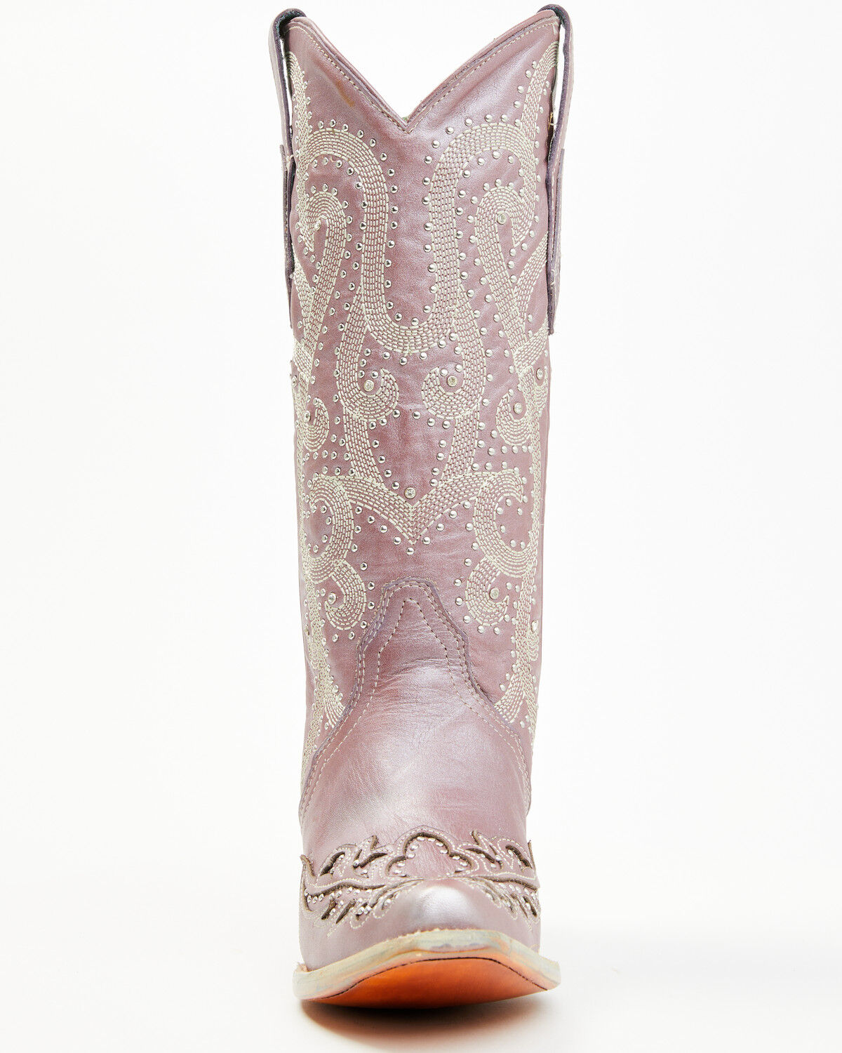 Image #4 - Corral Women's Metallic Embellished Overlay Western Boots - Snip Toe, Rose, hi-res
