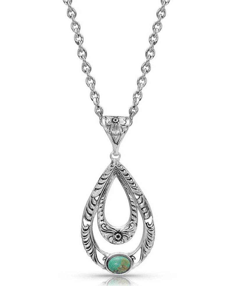 Montana Silversmiths Women's Hidden Canyon Turquoise Necklace, Silver, hi-res