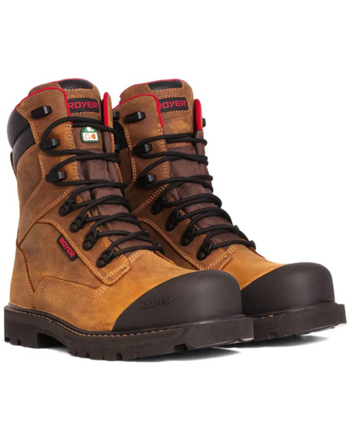 Image #1 - ROYER Men's 8" Revolt Megagrip Pro Work Boots - Carbon Toe, Brown, hi-res
