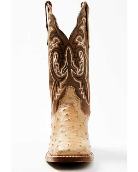 Dan Post Women's Exotic Full Quill Ostrich Western Boots - Broad Square Toe, Sand, hi-res