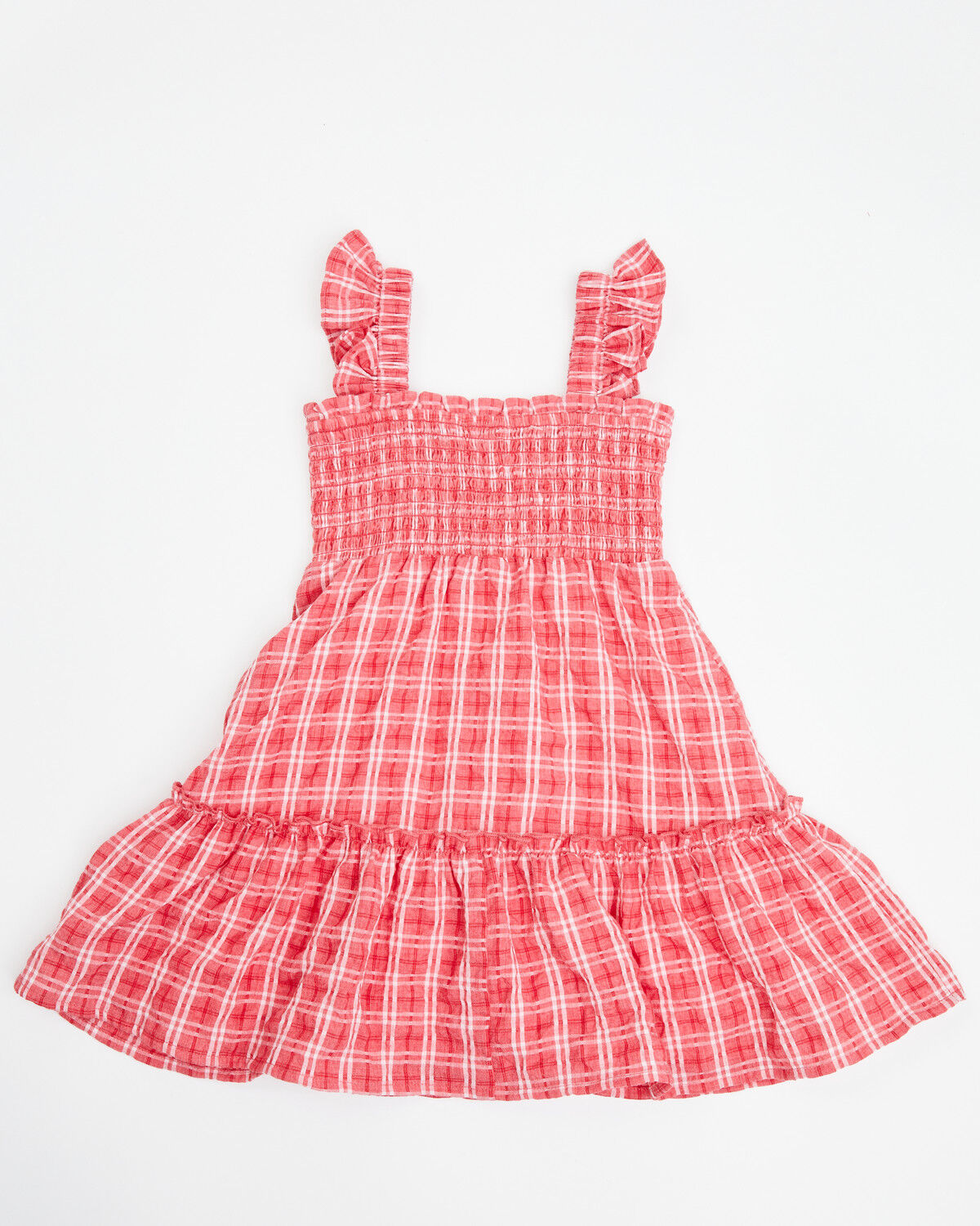 Image #3 - Yura Toddler Girls' Plaid Print Ruffle Sleeveless Dress, Red, hi-res